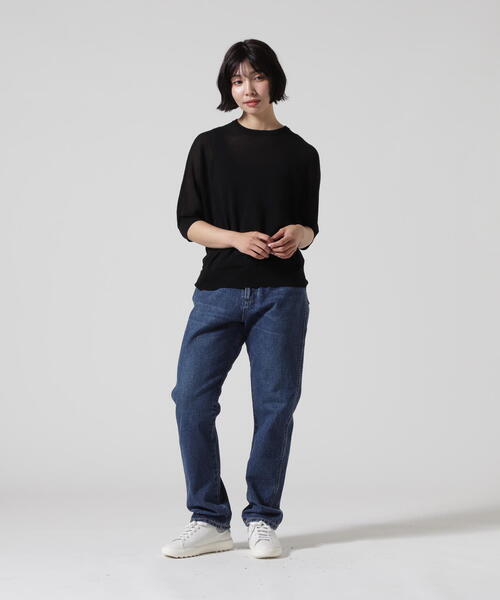BEAVER(ビーバー)の「B omnivore/ビーオムニボー ヘルシーヤーンハーフスリーブTEE(Tシャツ/カットソー・レディース・ブラック/その他18・F)」の3枚目の写真