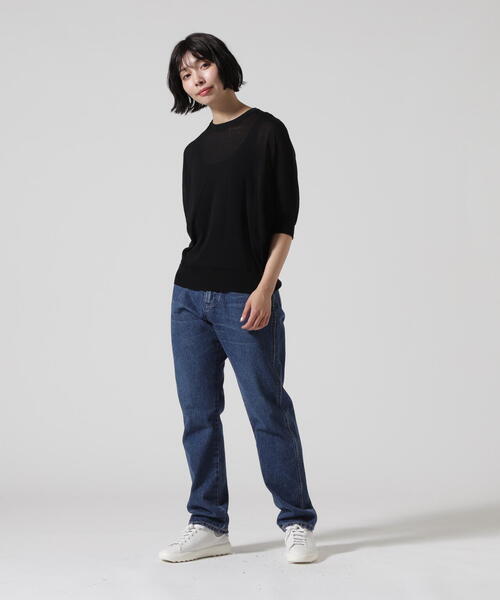 BEAVER(ビーバー)の「B omnivore/ビーオムニボー ヘルシーヤーンハーフスリーブTEE(Tシャツ/カットソー・レディース・ブラック/その他18・F)」の4枚目の写真