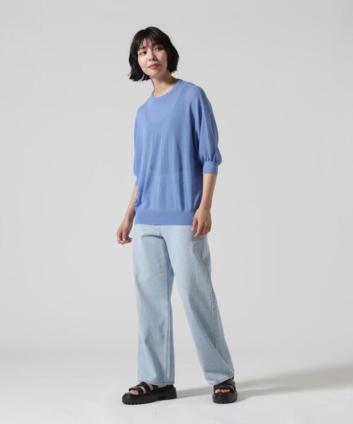 BEAVER(ビーバー)の「B omnivore/ビーオムニボー ヘルシーヤーンハーフスリーブTEE(Tシャツ/カットソー・レディース・ブラック/その他18・F)」の8枚目の写真