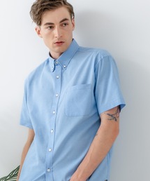 Blue Standard  | 【Blue Standard:ブルースタンダード】フレンチリネンミックス ボタンダウン 半袖シャツ 吸水速乾 麻混 クールビズ(シャツ/ブラウス)