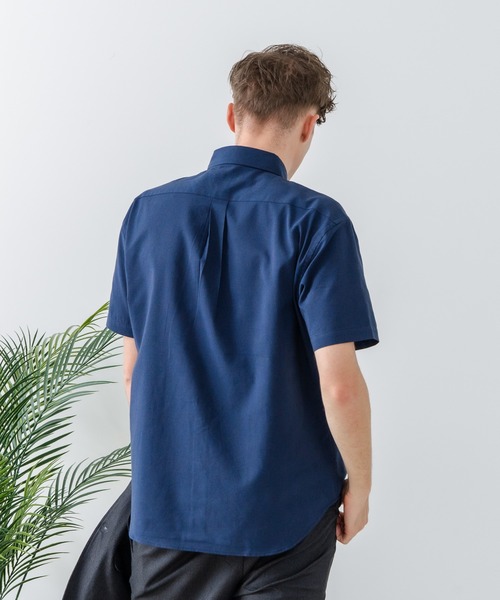 Blue Standard （ブルースタンダード）の「【Blue Standard:ブルースタンダード】フレンチリネンミックス ボタンダウン 半袖シャツ 吸水速乾 麻混 クールビズ（シャツ/ブラウス・メンズ・ネイビー/サックスブルー・X-LARGE/LARGE/MEDIUM）」の11枚目の写真