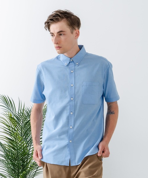 Blue Standard （ブルースタンダード）の「【Blue Standard:ブルースタンダード】フレンチリネンミックス ボタンダウン 半袖シャツ 吸水速乾 麻混 クールビズ（シャツ/ブラウス・メンズ・ネイビー/サックスブルー・X-LARGE/LARGE/MEDIUM）」の17枚目の写真