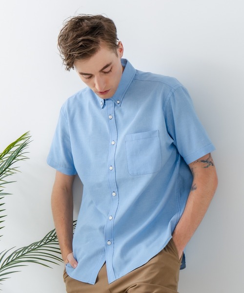 Blue Standard （ブルースタンダード）の「【Blue Standard:ブルースタンダード】フレンチリネンミックス ボタンダウン 半袖シャツ 吸水速乾 麻混 クールビズ（シャツ/ブラウス・メンズ・ネイビー/サックスブルー・X-LARGE/LARGE/MEDIUM）」の18枚目の写真