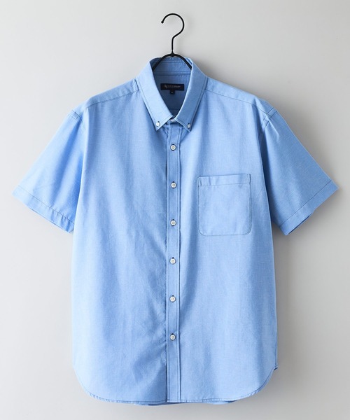 Blue Standard （ブルースタンダード）の「【Blue Standard:ブルースタンダード】フレンチリネンミックス ボタンダウン 半袖シャツ 吸水速乾 麻混 クールビズ（シャツ/ブラウス・メンズ・ネイビー/サックスブルー・X-LARGE/LARGE/MEDIUM）」の19枚目の写真