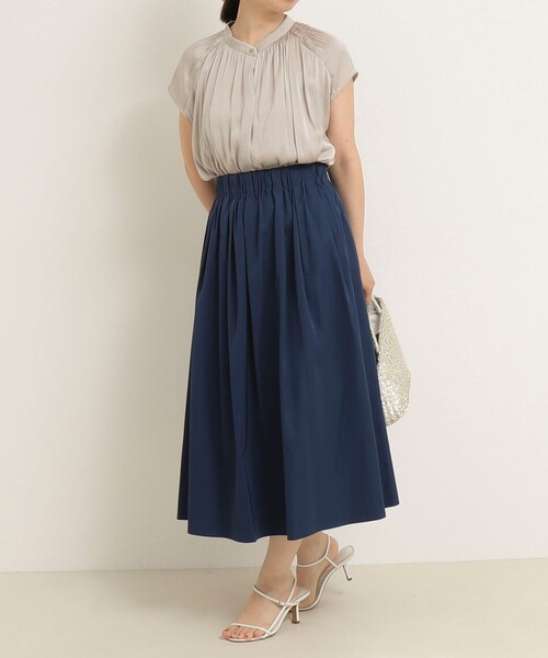 NOLLEY'S LIGHT（ノーリーズライト）の「サテンビンテージシャーリングブラウス（シャツ/ブラウス・レディース・グレイッシュブルー/ベージュ/ブラウン・38）」の22枚目の写真