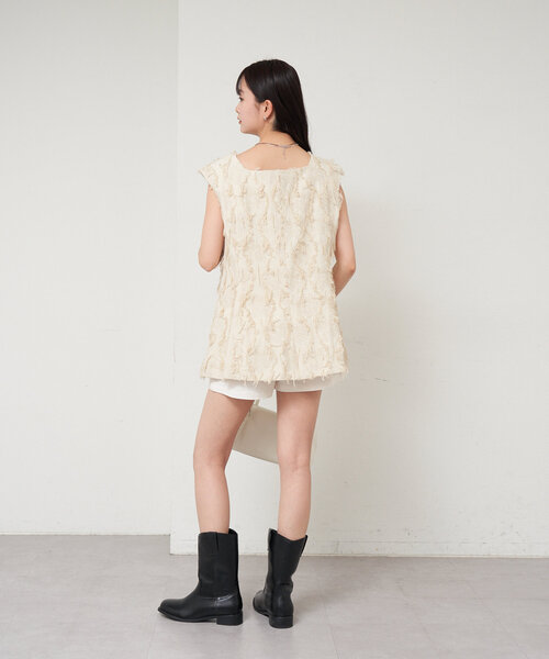 セール】ジャガードジレ（シャツ/ブラウス）｜mystic