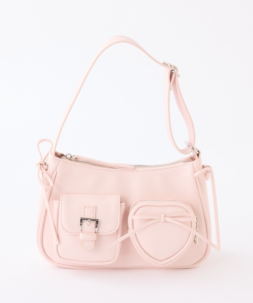 one after another NICE CLAUP(ワンアフターアナザーナイスクラップ)の「ハートポケット付きホーボーバッグ(ショルダーバッグ・レディース・ダークブラウン/ピンク/アイボリー/ブラック・FREE)」の21枚目の写真