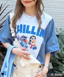 DOUBLE NAME | 【Disney】リロ＆スティッチ リメイク風TEE(Tシャツ/カットソー)