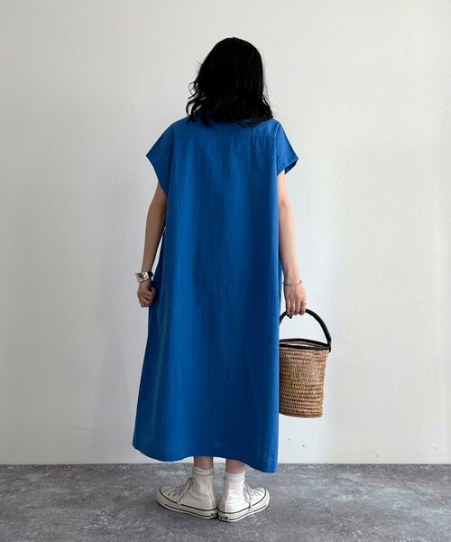 fredy emue(フレディエミュ)の「【GEVACO/ゲバコ】フレンチスリーブシャツワンピース(シャツワンピース・レディース・ブラウン/ブラック/オフホワイト/ブルー・38)」の19枚目の写真