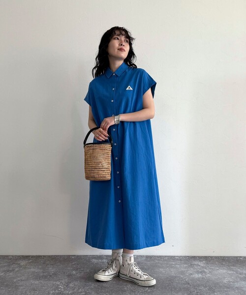 fredy emue(フレディエミュ)の「【GEVACO/ゲバコ】フレンチスリーブシャツワンピース(シャツワンピース・レディース・ブラウン/ブラック/オフホワイト/ブルー・38)」の18枚目の写真
