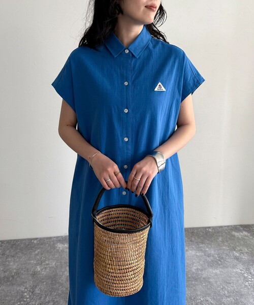 fredy emue(フレディエミュ)の「【GEVACO/ゲバコ】フレンチスリーブシャツワンピース(シャツワンピース・レディース・ブラウン/ブラック/オフホワイト/ブルー・38)」の17枚目の写真
