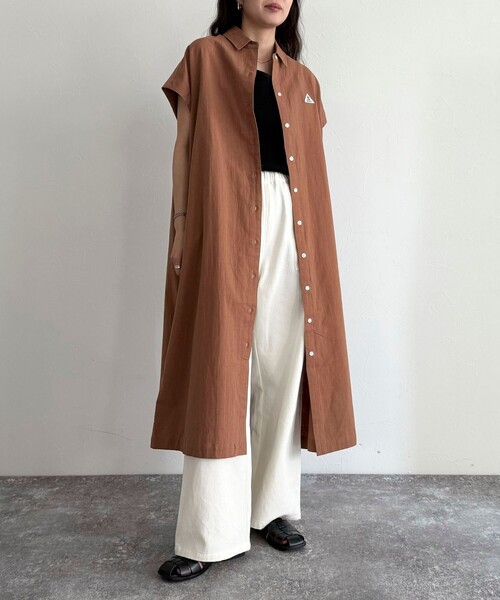 fredy emue(フレディエミュ)の「【GEVACO/ゲバコ】フレンチスリーブシャツワンピース(シャツワンピース・レディース・ブラウン/ブラック/オフホワイト/ブルー・38)」の13枚目の写真