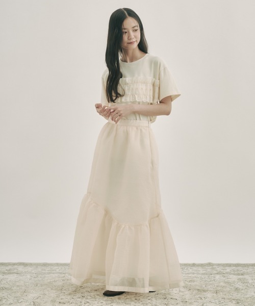 moi tytto（モイテュット）の「ニュアンスフリルスカート（スカート・レディース・ブラック/ナチュラル・SMALL/FREE）」の10枚目の写真