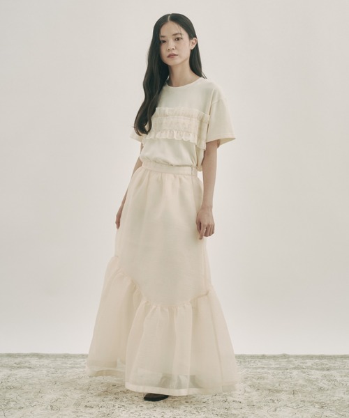 moi tytto（モイテュット）の「ニュアンスフリルスカート（スカート・レディース・ブラック/ナチュラル・SMALL/FREE）」の11枚目の写真