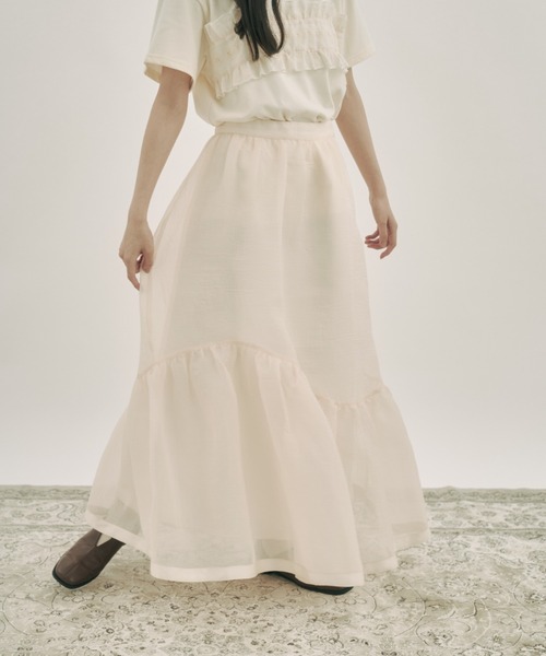 moi tytto（モイテュット）の「ニュアンスフリルスカート（スカート・レディース・ブラック/ナチュラル・SMALL/FREE）」の13枚目の写真