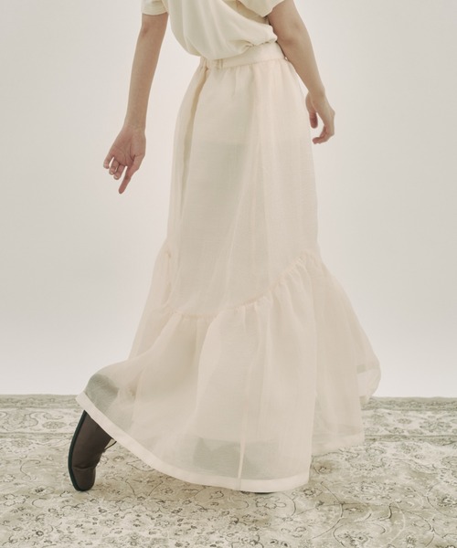 moi tytto（モイテュット）の「ニュアンスフリルスカート（スカート・レディース・ブラック/ナチュラル・SMALL/FREE）」の5枚目の写真