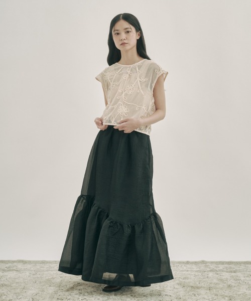 moi tytto（モイテュット）の「ニュアンスフリルスカート（スカート・レディース・ブラック/ナチュラル・SMALL/FREE）」の21枚目の写真