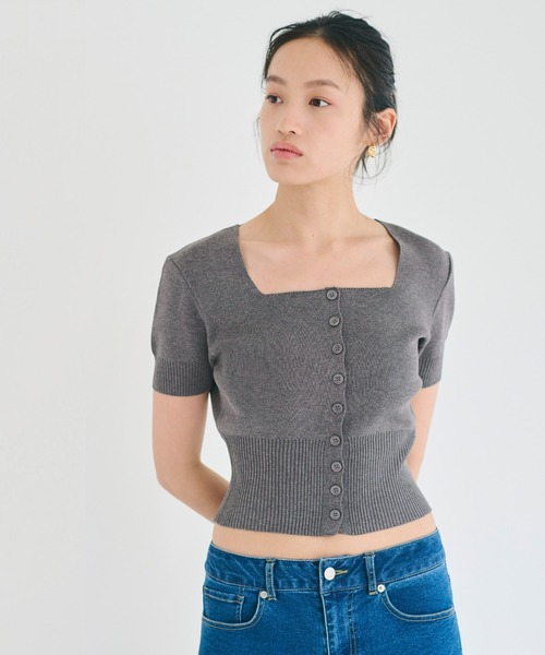 coca(coca)(コカ)の「ボタンニットカーディガン(カーディガン/ボレロ・レディース・ブラック/チャコール/グレイッシュベージュ・S/L/M)」の7枚目の写真