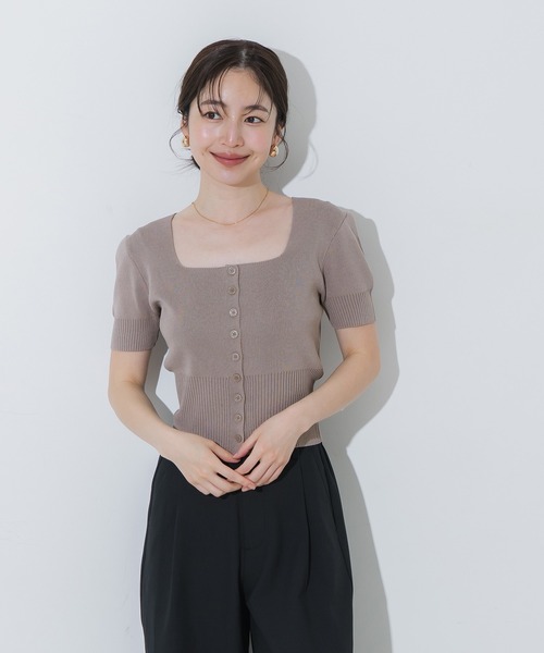 coca(coca)(コカ)の「ボタンニットカーディガン(カーディガン/ボレロ・レディース・ブラック/チャコール/グレイッシュベージュ・S/L/M)」の21枚目の写真
