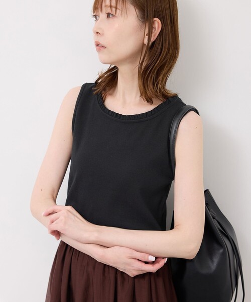 ROPE' PICNIC（ロペピクニック）の「襟フリルタンクトップ（タンクトップ・レディース・ホワイト/ホワイト系その他2/ブラック/ブラック系その他2・38）」の8枚目の写真