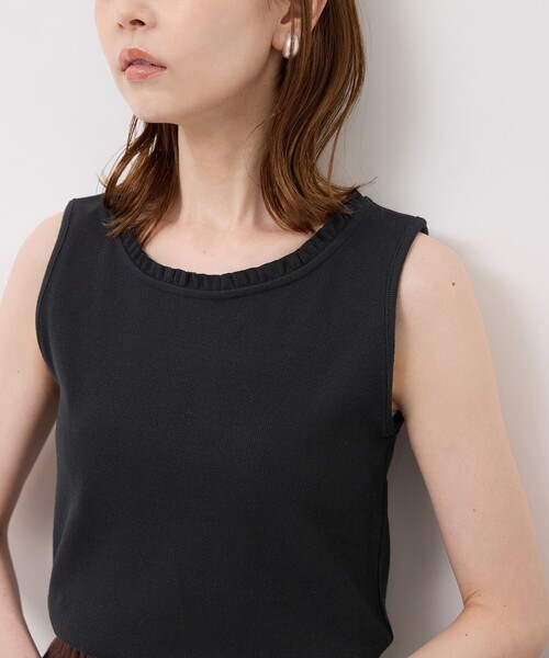 ROPE' PICNIC（ロペピクニック）の「襟フリルタンクトップ（タンクトップ・レディース・ホワイト/ホワイト系その他2/ブラック/ブラック系その他2・38）」の9枚目の写真