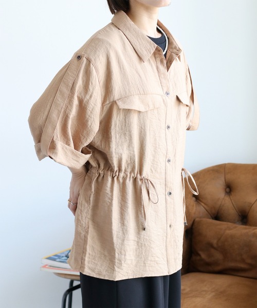 cepo(セポ)の「【セットアップ対応】リネンライク ミリタリーサファリシャツ(シャツ/ブラウス・レディース・ブラウン/ベージュ・M)」の16枚目の写真