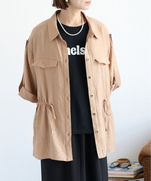 cepo(セポ)の「【セットアップ対応】リネンライク ミリタリーサファリシャツ(シャツ/ブラウス・レディース・ブラウン/ベージュ・M)」の15枚目の写真