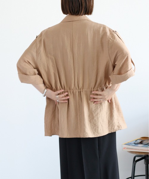 cepo(セポ)の「【セットアップ対応】リネンライク ミリタリーサファリシャツ(シャツ/ブラウス・レディース・ブラウン/ベージュ・M)」の13枚目の写真