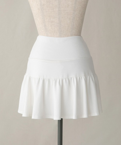 PRETTIES ホワイトフリルミニスカート 100%コットン Sweat Frill Mini Skirt/スウェットフリルミニスカート