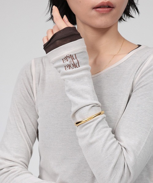 PROTAGONISTA(プロタゴニスタ)の「【PROTAGONISTA】レイヤーカットソー(Tシャツ/カットソー・レディース・ホワイト/ブラウン・フリー)」の7枚目の写真