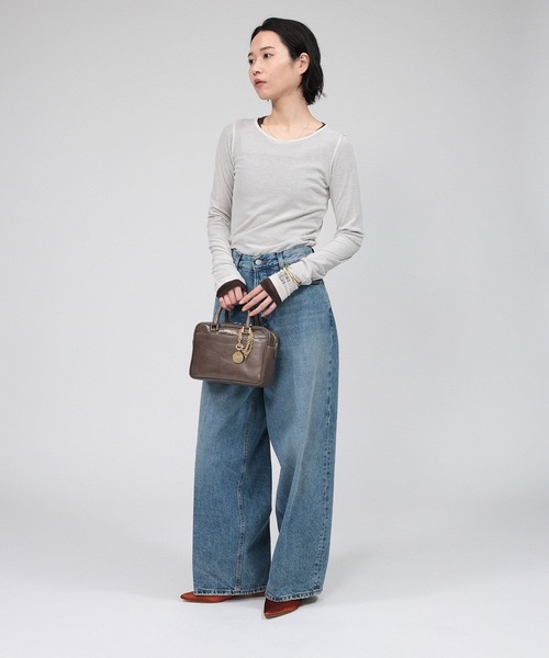 PROTAGONISTA(プロタゴニスタ)の「【PROTAGONISTA】レイヤーカットソー(Tシャツ/カットソー・レディース・ホワイト/ブラウン・フリー)」の10枚目の写真