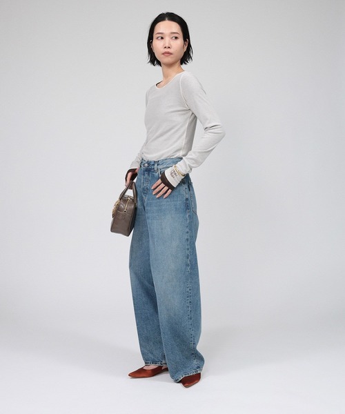PROTAGONISTA(プロタゴニスタ)の「【PROTAGONISTA】レイヤーカットソー(Tシャツ/カットソー・レディース・ホワイト/ブラウン・フリー)」の11枚目の写真