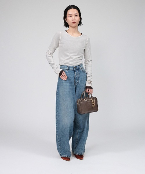 PROTAGONISTA(プロタゴニスタ)の「【PROTAGONISTA】レイヤーカットソー(Tシャツ/カットソー・レディース・ホワイト/ブラウン・フリー)」の12枚目の写真