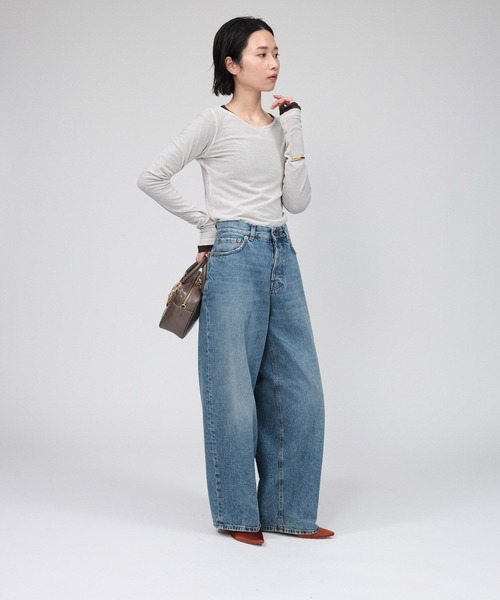 PROTAGONISTA(プロタゴニスタ)の「【PROTAGONISTA】レイヤーカットソー(Tシャツ/カットソー・レディース・ホワイト/ブラウン・フリー)」の13枚目の写真