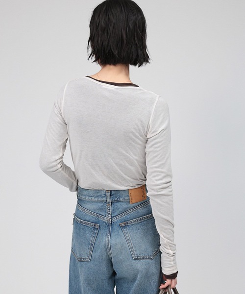 PROTAGONISTA(プロタゴニスタ)の「【PROTAGONISTA】レイヤーカットソー(Tシャツ/カットソー・レディース・ホワイト/ブラウン・フリー)」の17枚目の写真