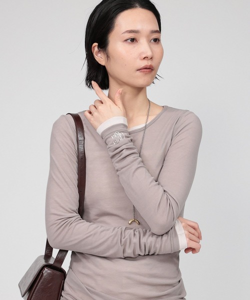 PROTAGONISTA(プロタゴニスタ)の「【PROTAGONISTA】レイヤーカットソー(Tシャツ/カットソー・レディース・ホワイト/ブラウン・フリー)」の19枚目の写真