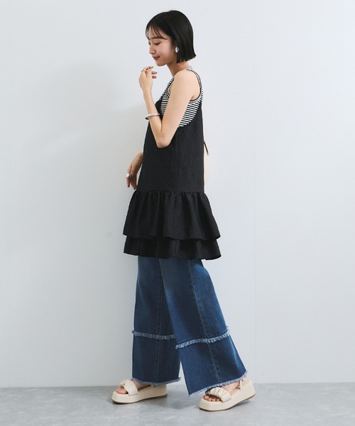 VIS（ビス）の「フリンジフレアデニム（デニムパンツ・レディース・サックスブルー/ブルー系その他4・S/M）」の18枚目の写真