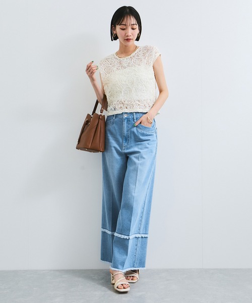 VIS（ビス）の「フリンジフレアデニム（デニムパンツ・レディース・サックスブルー/ブルー系その他4・S/M）」の19枚目の写真