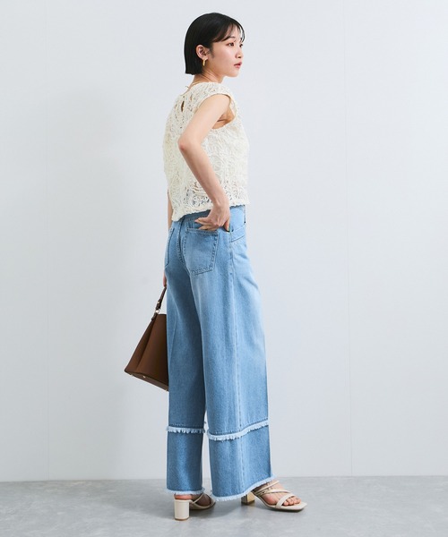 VIS（ビス）の「フリンジフレアデニム（デニムパンツ・レディース・サックスブルー/ブルー系その他4・S/M）」の20枚目の写真