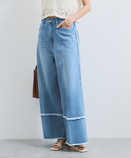 VIS（ビス）の「フリンジフレアデニム（デニムパンツ・レディース・サックスブルー/ブルー系その他4・S/M）」の21枚目の写真