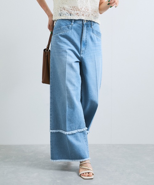 VIS（ビス）の「フリンジフレアデニム（デニムパンツ・レディース・サックスブルー/ブルー系その他4・S/M）」の22枚目の写真