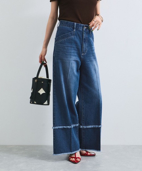 VIS（ビス）の「フリンジフレアデニム（デニムパンツ・レディース・サックスブルー/ブルー系その他4・S/M）」の3枚目の写真