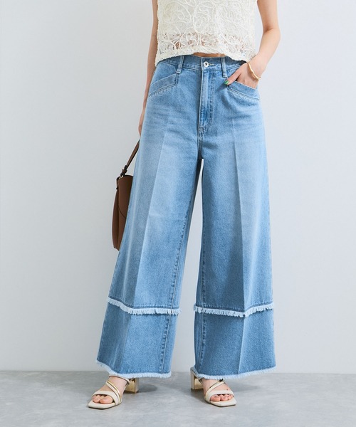 VIS（ビス）の「フリンジフレアデニム（デニムパンツ・レディース・サックスブルー/ブルー系その他4・S/M）」の9枚目の写真