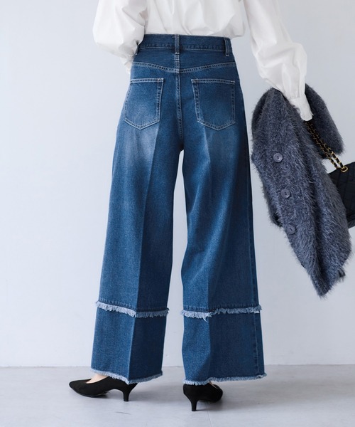 VIS（ビス）の「フリンジフレアデニム（デニムパンツ・レディース・サックスブルー/ブルー系その他4・S/M）」の12枚目の写真