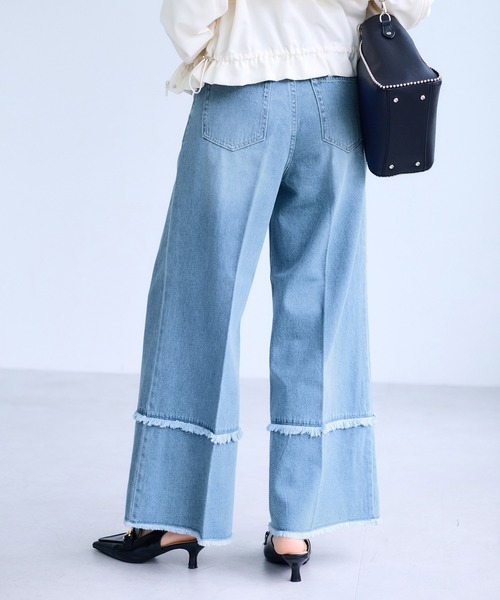 VIS（ビス）の「フリンジフレアデニム（デニムパンツ・レディース・サックスブルー/ブルー系その他4・S/M）」の7枚目の写真