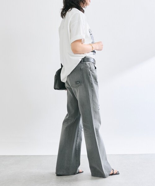 RIVE DROITE（リヴドロワ）の「【MONN.:.(モン)】セミフレアリペアデニム（デニムパンツ・レディース・グレー/サックスブルー・40/38/36）」の5枚目の写真