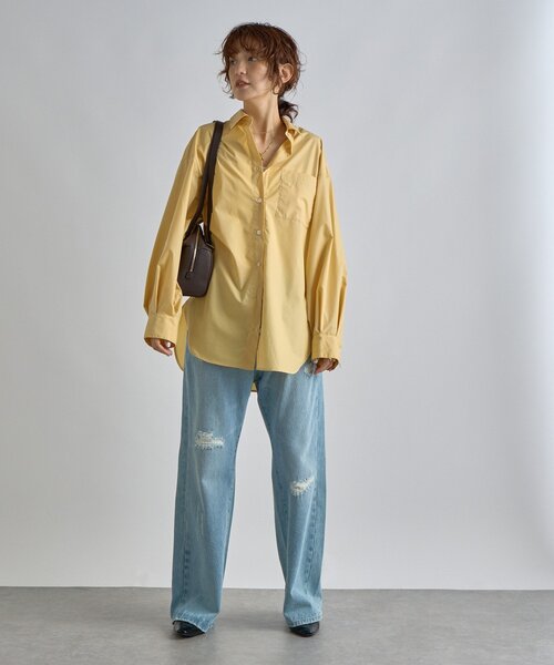 RIVE DROITE（リヴドロワ）の「【MONN.:.(モン)】セミフレアリペアデニム（デニムパンツ・レディース・グレー/サックスブルー・40/38/36）」の11枚目の写真