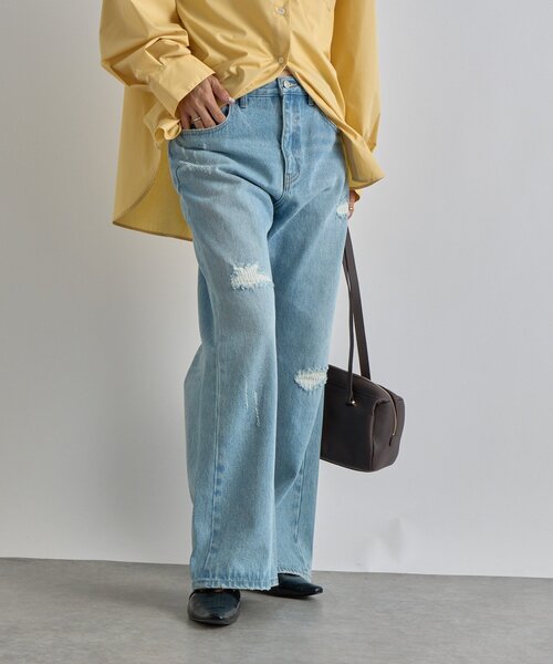 RIVE DROITE（リヴドロワ）の「【MONN.:.(モン)】セミフレアリペアデニム（デニムパンツ・レディース・グレー/サックスブルー・40/38/36）」の15枚目の写真