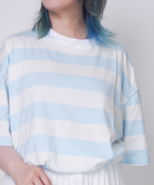 Bling Leads(ブリングリーズ)の「Z)【BLINGLEADS】ABM21509 ボーダー半袖TEE(Tシャツ/カットソー・メンズ・その他1/その他・FREE)」の4枚目の写真