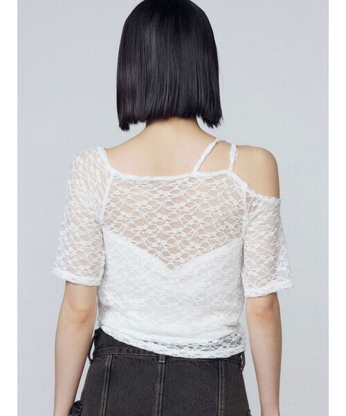 EMODA（エモダ）の「レーススキンフィットトップ（Tシャツ/カットソー・レディース・ホワイト/ブラック/ブラウン・FREE）」の19枚目の写真